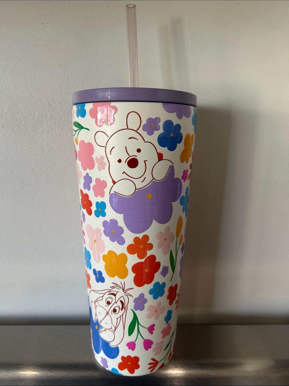 NEW Winnie the Pooh tumbler w/straw